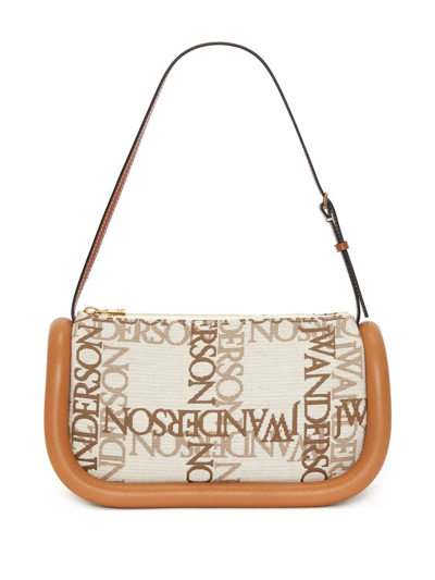 Jw Anderson J.w. Anderson Natural And Pecan Leather Bumper Shoulder Bag In Natural/peacan
