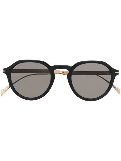 Eyewear By David Beckham Tinted Round-frame Sunglasses In Black