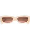 Gcds Rectangular Tinted Sunglasses In Neutrals