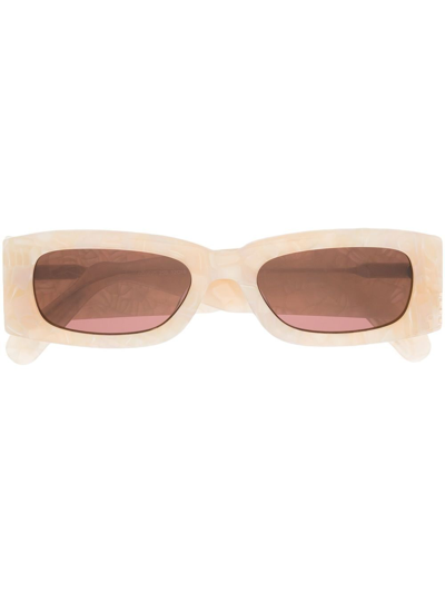 Gcds Rectangular Tinted Sunglasses In Neutrals