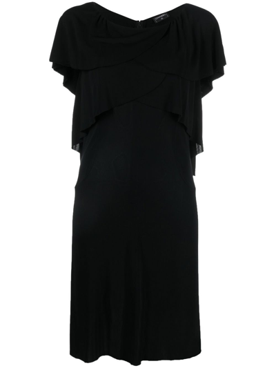 Pre-owned Chanel Short Draped Dress In Black