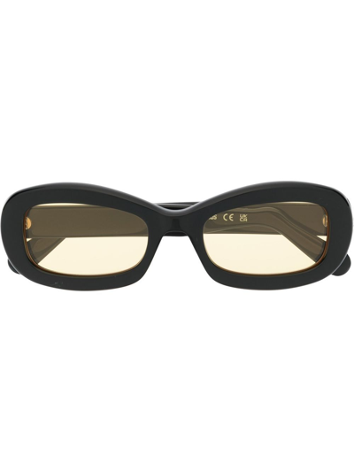 Gcds Logo-plaque Round-frame Sunglasses In Black