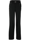 Dion Lee Hook-detailed Wide Leg Trousers In 黑色