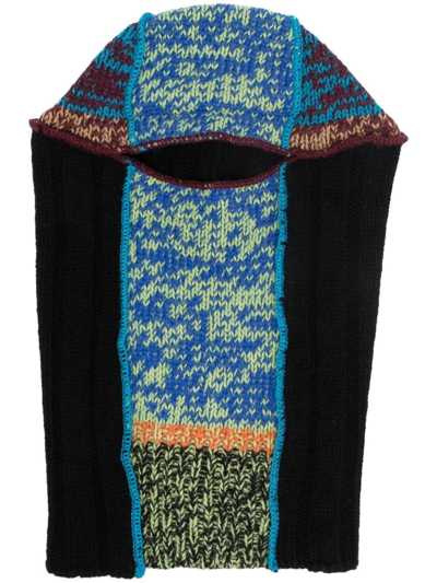 Marni Multicolor Paneled Balaclava In Black
