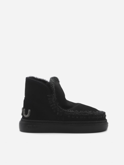 Mou Ankle Boots  Eskimo Sneakers In Real Leather In Nero