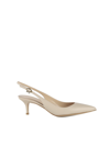 Gianvito Rossi Ribbon Sling Leather Slingback Pumps In Mousse