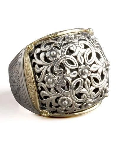 Konstantino 'silver & Gold Classics' Filigree Ring In Silver/ Gold