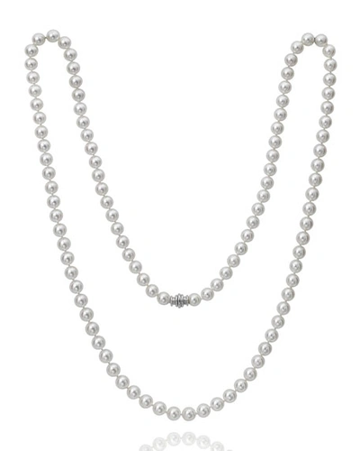 Assael 32" Akoya Cultured 9.5mm Pearl Necklace With White Gold Clasp
