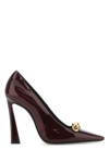 Saint Laurent Burgundy Leather Silvana 110 Pumps In Bordeaux