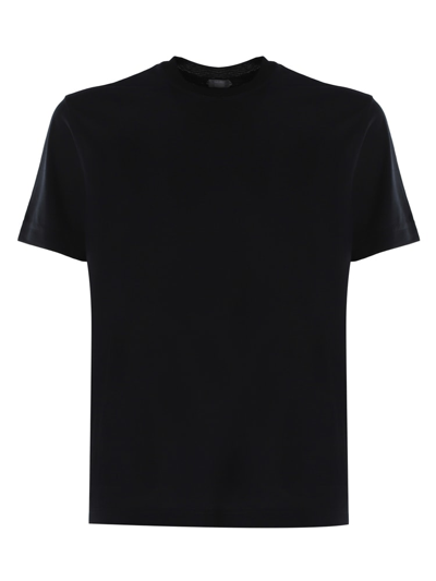 Zanone Basic T-shirt In Cotton In Black