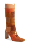 Jeffrey Campbell Lightspeed Patchwork Boot In Tan Multi