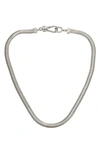 Allsaints Flat Link Collar Necklace In Rhodium