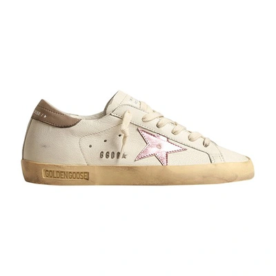 Golden Goose Super-star Classic With List Sneakers In White_antique_pink_grey