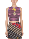 Cormio Multi Color Multicolor Cropped Striped Knit Top In Multicolour