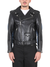 Alexander Mcqueen Men's Combo Biker Jacket In Black