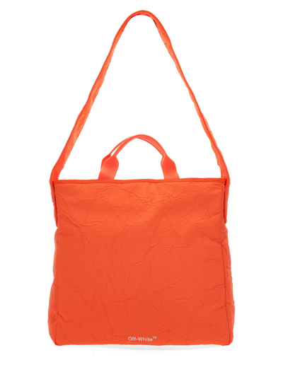 Off-white Off Core Crinkle Tote Bag In Orange