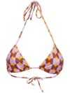 La Doublej Triangle Bikini Top In Orange