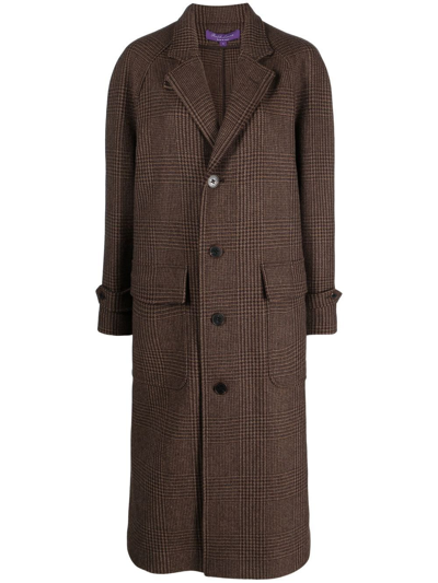 Polo Ralph Lauren Karima Glen Plaid Double-faced Wool Coat In Brown Multi