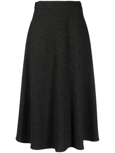 Polo Ralph Lauren Erica A-line Midi Skirt In Black