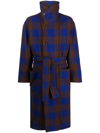 LEMAIRE CHECK PATTERN BELTED COAT