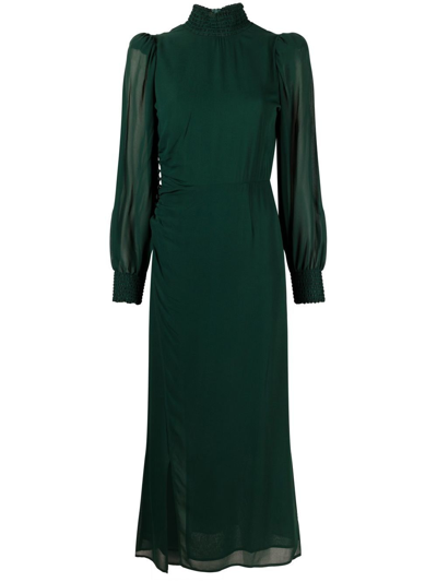 Reformation Aude High-neck Midi Dress In Green