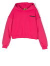 Barrow Smiley-print Cotton Hoodie In Pink