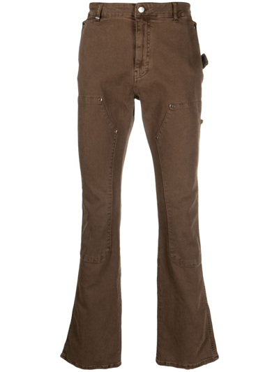 Flaneur Homme Carpenter Flared Jeans In Brown