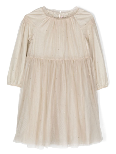 Bonpoint Kids' Neutral Berthelina Tulle Dress In Neutrals