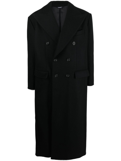 Dolce & Gabbana Double-breasted Trenchcoat In Black