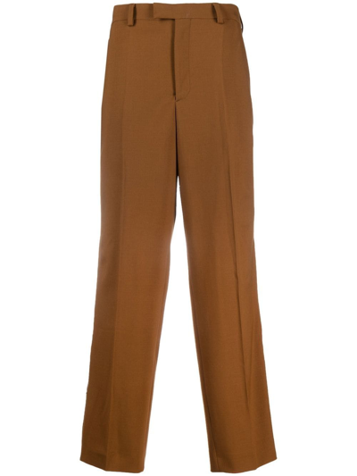 Vtmnts Ankle-zip Tailored Trousers In Brown