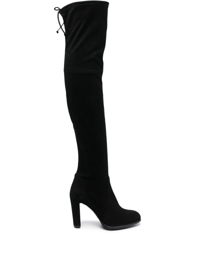 Stuart Weitzman Thigh-high Suede Boots In Black