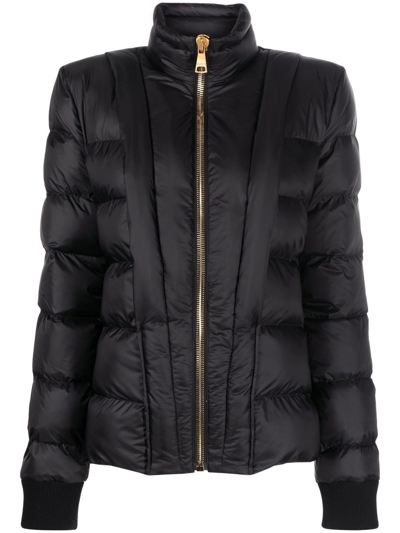 Balmain Quilted Puffer Jacket In Black
