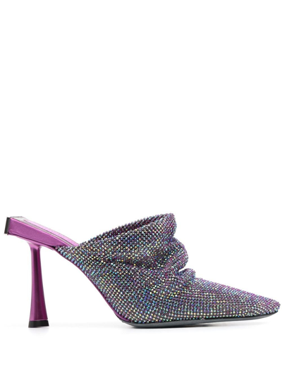 Benedetta Bruzziches 95mm Goliarda Mesh Mules In Purple