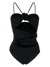 Maygel Coronel Trinitaria Cutout Halter One-piece Swimsuit In Black