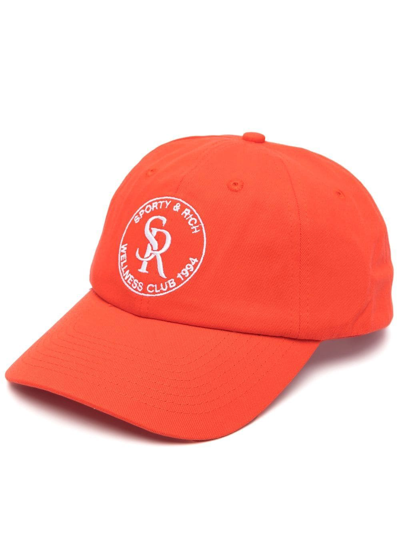 Sporty And Rich Wellness Club-embroidered Baseball Cap In Red