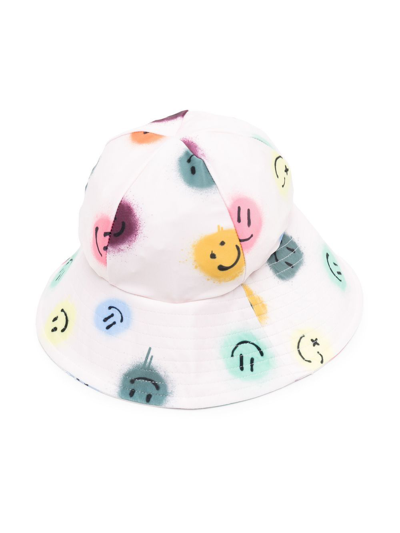 Molo Kids' Smiley-face-print Sun Hat In Neutrals