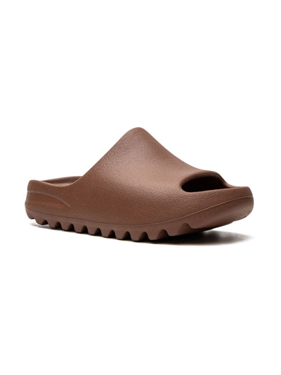 Adidas Originals Kids' Yeezy "flax" Slides In Brown