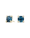 David Yurman Chatelaine Earrings With Hampton Blue Topaz And Diamonds In 18k Gold