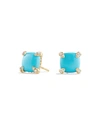 David Yurman 18kt Yellow Gold Chatelaine Turquoise And Diamond Stud Earrings (8mm)