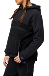 New Balance Q Speed Water Repellent Mixed Media Half-zip Jacket In Black