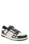 Amiri Multicolor Leather And Fabric Bandana Denim Skel Sneakers In 004 - Black / White