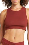 Skims Super Crop Rib Cotton Tank In Sangria