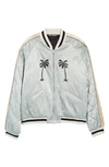 Palm Angels Men's Life Is Palm Quilted Souvenir Jacket In Grey Black