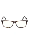 Tom Ford 53mm Square Blue Light Blocking Optical Glasses In Dark Havana