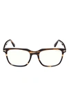 Tom Ford 53mm Square Blue Light Blocking Glasses In Dark Brown / Smoke