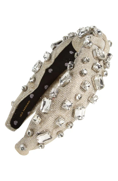 Lele Sadoughi Women Crystal Knotted Headband Silver W Silver HW Lele Sadoughi Silver Rectangle Crystal Knotted Headband  main image 4