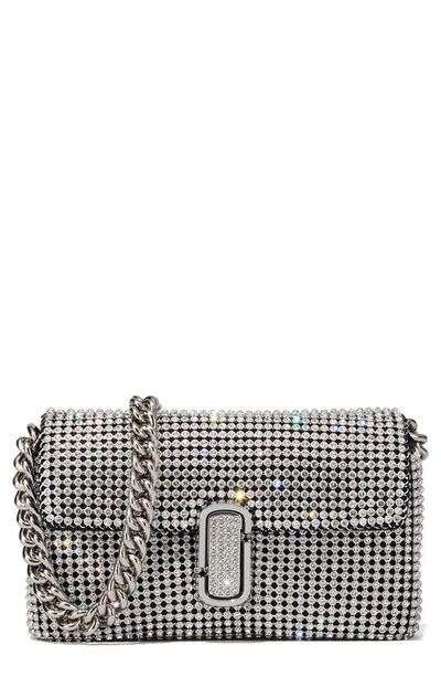 Marc Jacobs The Rhinestone J Marc Mini Shoulder Bag In Crystals