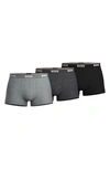 Hugo Boss 3-pack Power Stretch Cotton Trunks In Open Grey