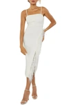 Likely Imani Feather Trim Midi Dress In White