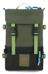 Topo Designs Rover Water Resistant Mini Backpack In Olive/ Black